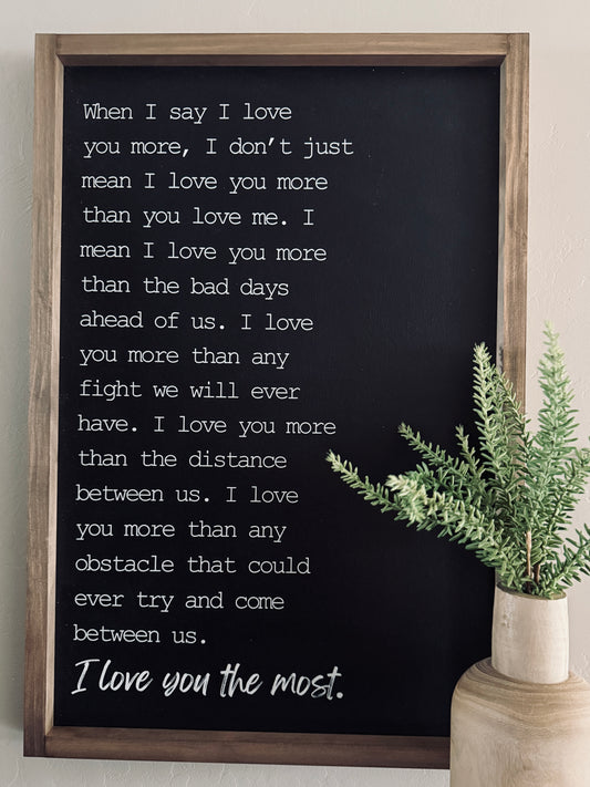 When I Say I Love You More