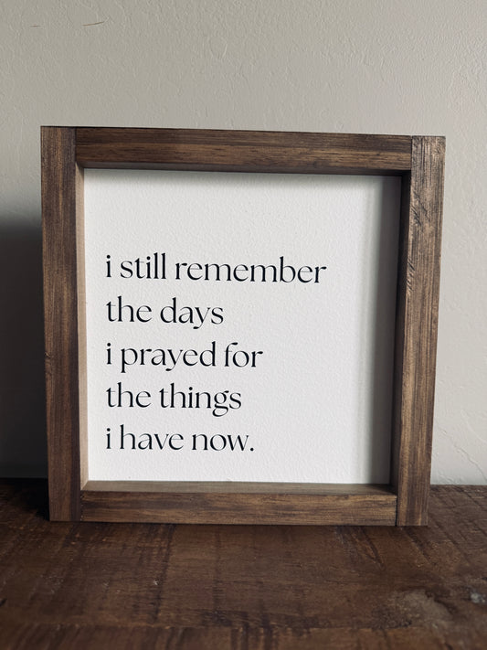 I Still Remember the Days