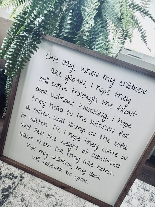 One Day When My Children Are Grown